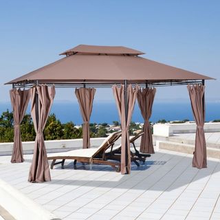 Gazebo da Giardino 4x3m con Doppio Tetto 