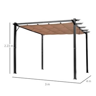 Gazebo Pergola da Giardino 3x4m con Telo in Polies