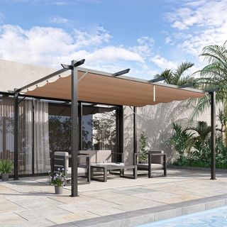 Gazebo Pergola da Giardino 3x4m con Telo in Polies