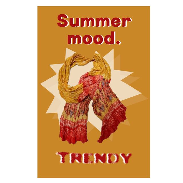 ❇️Pañuelo mujer color naranja con patrón impreso