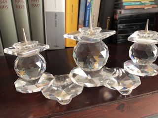 Meraviglioso portacandele Swaronski a tre pin