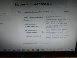 Windows 11 ASUS I3 4170 3.70Ghz ordenador pc
- 22