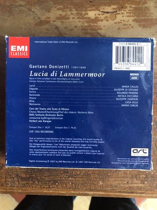 Doble cd Callas / lucia di lammermoor