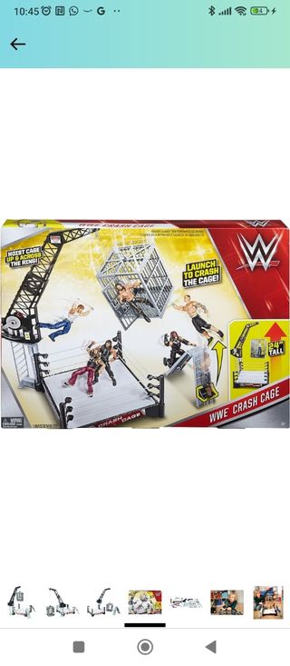 WWE Ring con jaula infernal y dos muñeco