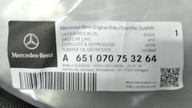 Tubería Depresión Motor Mercedes C220 CDI W204