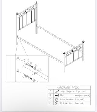 Letto singolo in ferro battuto