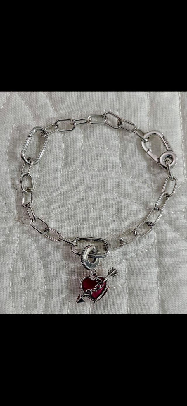 Charm Corazón y flecha plata nuevo