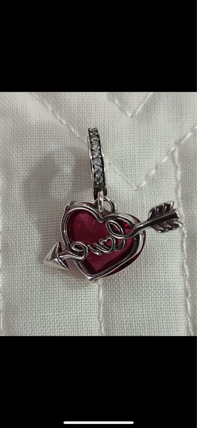 Charm Corazón y flecha plata nuevo