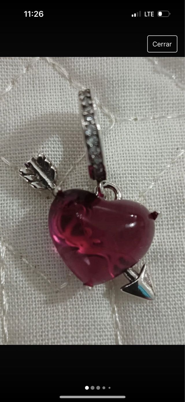 Charm Corazón y flecha plata nuevo