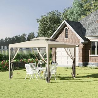 Gazebo da Giardino 3x3m con Zanzariera, Doppio Tet