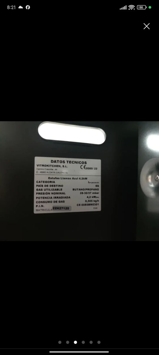 Estufa llama azul vitrokitchen nueva