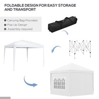 Gazebo 3x3 m Pieghevole e Impermeabile con Pannell