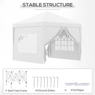 Gazebo 3x3 m Pieghevole e Impermeabile con Pannell