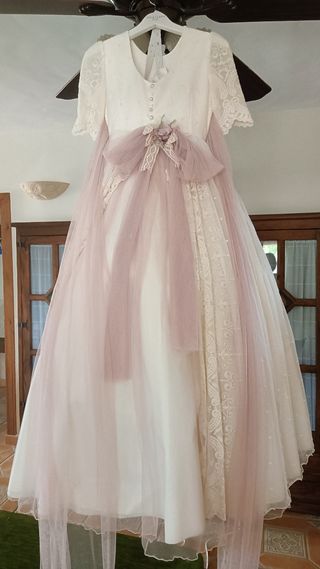 VESTIDO COMUNIÓN DE ROSA CLARÁ