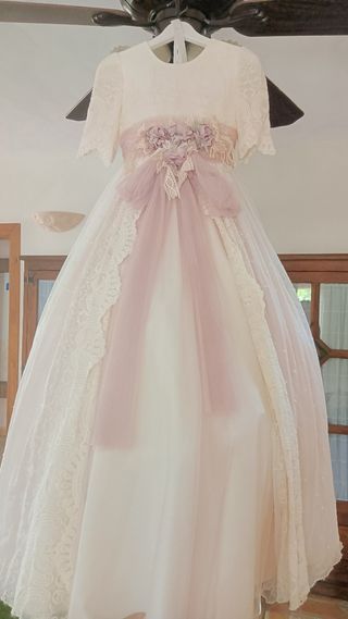VESTIDO COMUNIÓN DE ROSA CLARÁ