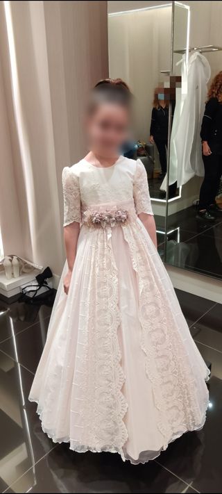 VESTIDO COMUNIÓN DE ROSA CLARÁ