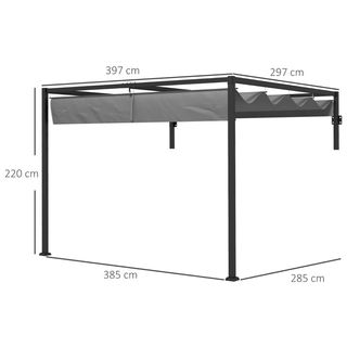 Pergola Gazebo 3x4 m con Tettuccio Retrattile e Fo