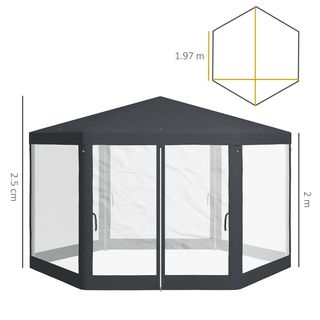  Gazebo da Giardino Esagonale con Doppio Ingresso,