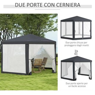  Gazebo da Giardino Esagonale con Doppio Ingresso,