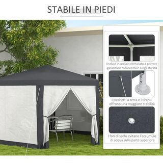  Gazebo da Giardino Esagonale con Doppio Ingresso,