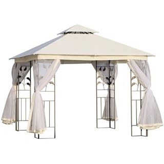 Gazebo da Giardino 3x3m con Zanzariera, Telaio in 