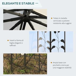 Gazebo da Giardino 3x3m con Zanzariera, Telaio in 