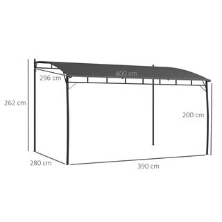 Pergola Gazebo con 3 Fori di Drenaggio, in Metallo