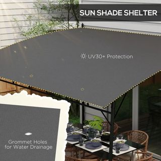 Pergola Gazebo con 3 Fori di Drenaggio, in Metallo