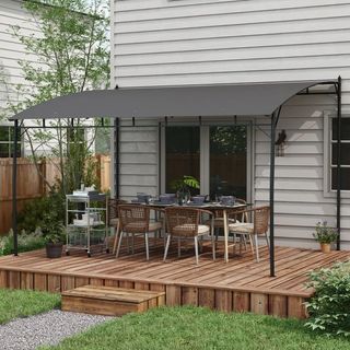 Pergola Gazebo con 3 Fori di Drenaggio, in Metallo