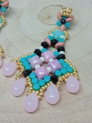 Pendientes cuentas abanico