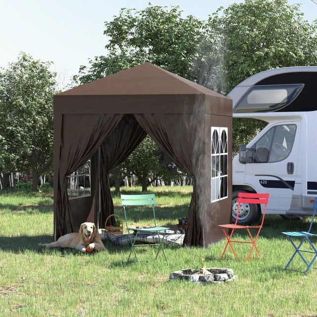 Gazebo 2x2 m Pieghevole con 4 Pareti Rimovibili e