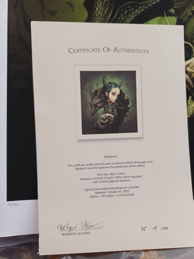 Litografía Malefica  de Benjamin Lacombe