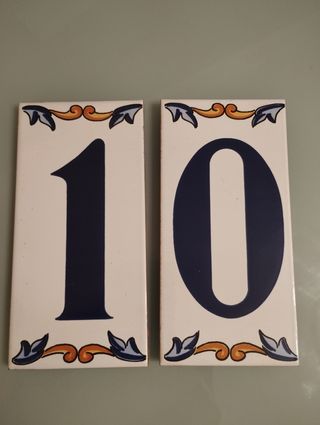 Plaquetas números letras