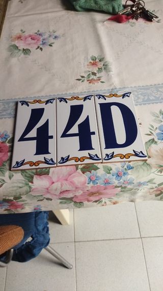 Plaquetas números letras