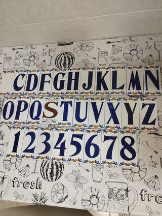 Plaquetas números letras