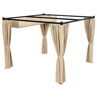  Pergola da Giardino con Tetto Retrattile e Tende,