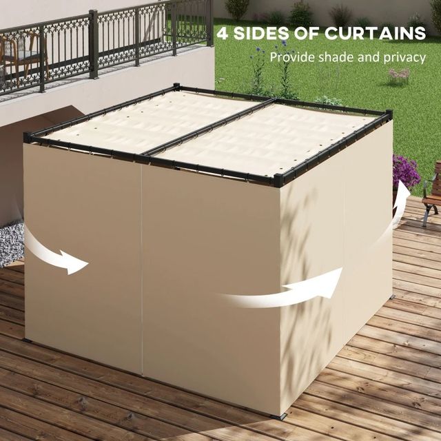  Pergola da Giardino con Tetto Retrattile e Tende,