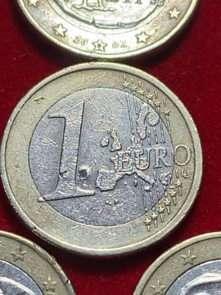 Moneda 1€ griega acuñada en finlandia 2002