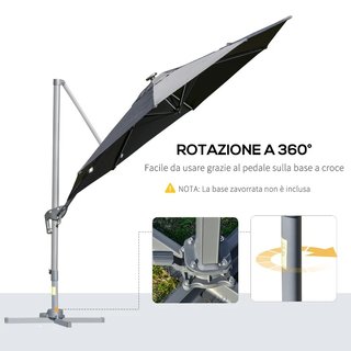 Ombrellone a Braccio per Esterno con Luci a LED e