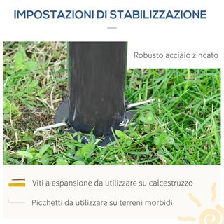 Gazebo da Giardino 3x3m in Acciaio con Doppio Tett