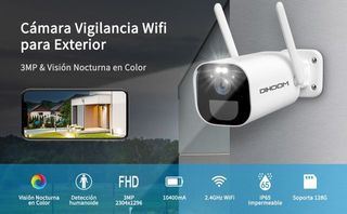 *Cámara vigilancia WiFi con batería 10400mAh*