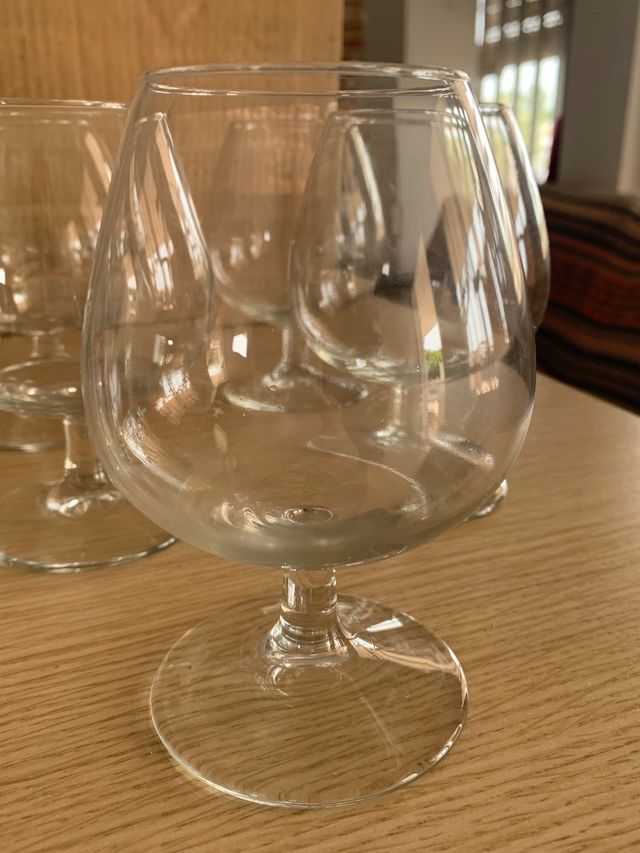 5 copas de coñac Duralex