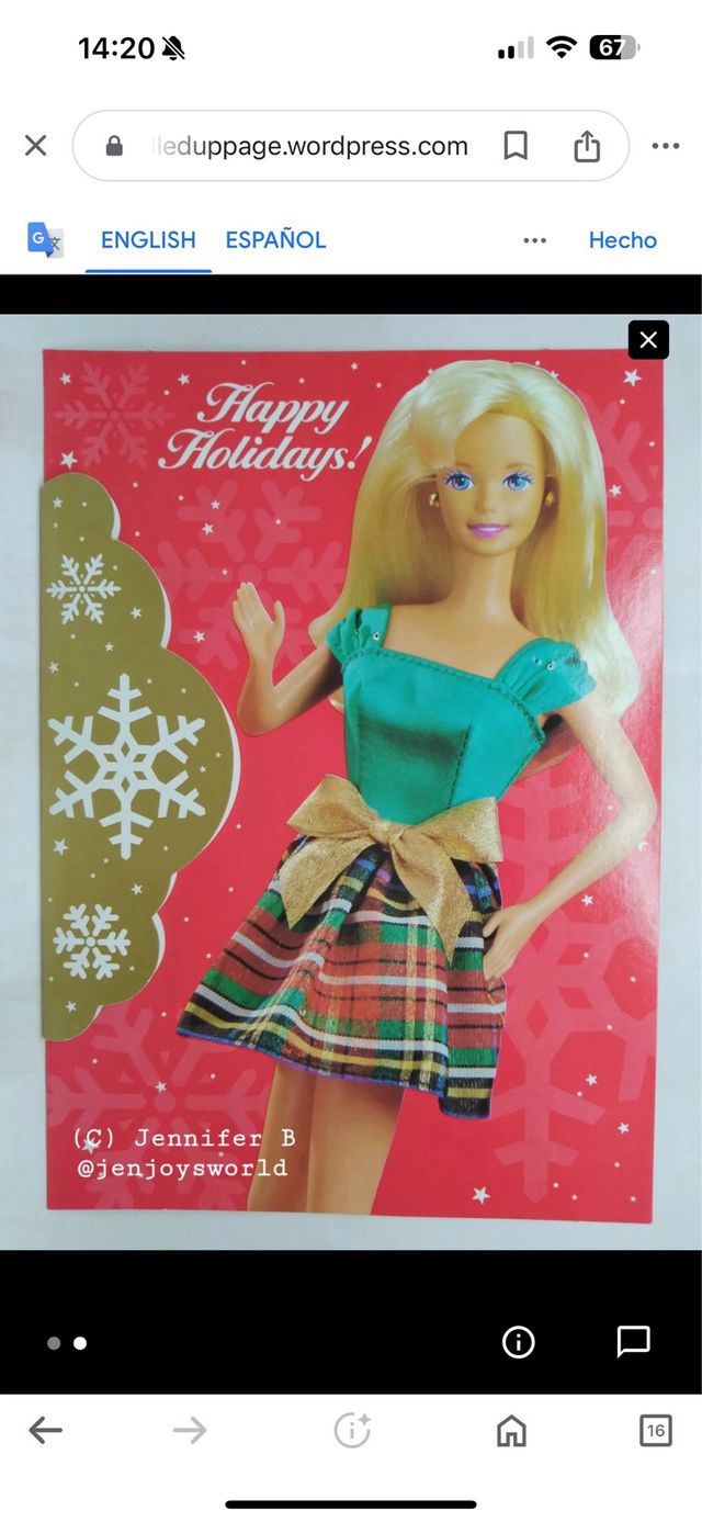 Vestido Barbie Navidad Vintage 1995