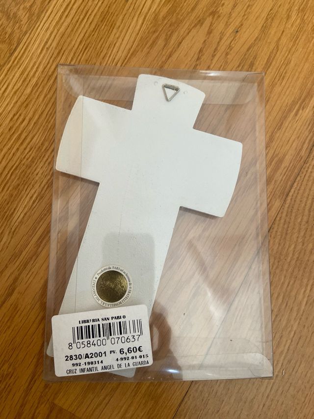 Cruz con  mensaje, infantil, angel de la guardia