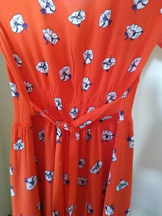 Vestido flores naranja Naf Naf
