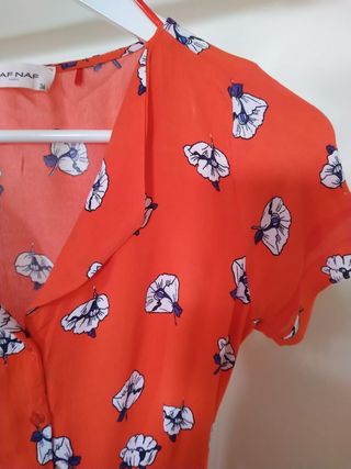 Vestido flores naranja Naf Naf