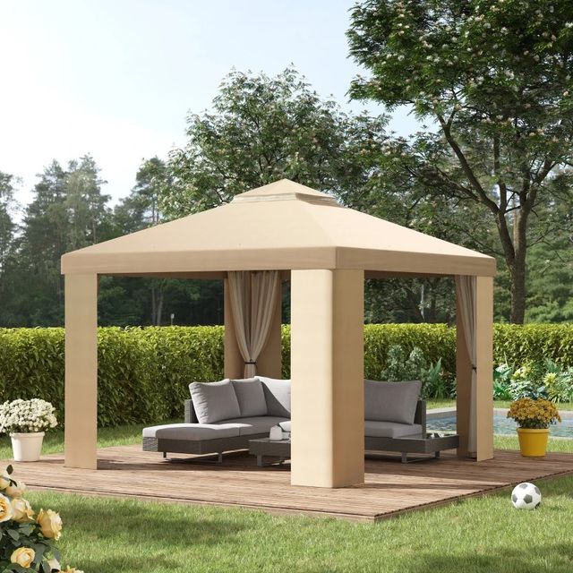 Gazebo da Giardino 3x3m in Metallo con Zanzariera