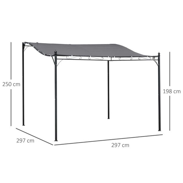 Gazebo Pergola 3x3m da Giardino con Tenda Impermea