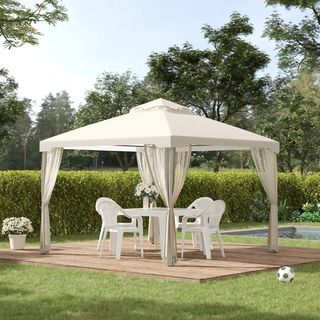 Gazebo da Giardino 3x3m con Zanzariera, Struttura 