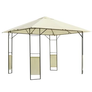 Gazebo da Giardino 3x3m in Metallo Nero con Tettuc